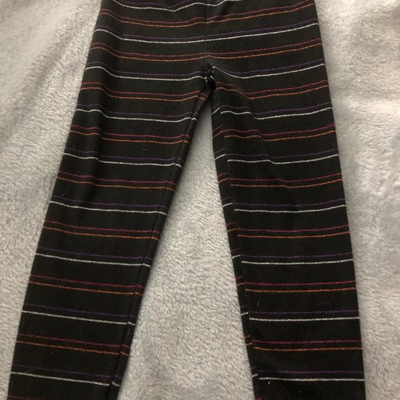 Halloween Colors Sparkle Striped Size 4T Leggings - Picture 1 of 4